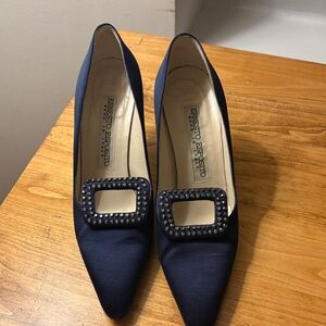 Navy Embellished Heels